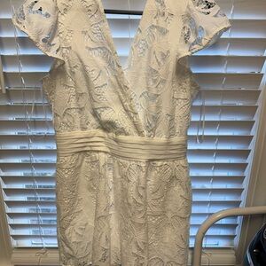 Guess White Lace V-Neck Romper